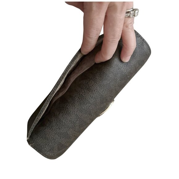 MICHAEL KORS Fulton Brown/Gold Snap Flap Carryall Wallet - Picture 5 of 11